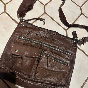 Fossil Brown Leather Crossbody